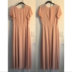 Glam Modest Floor-Length Gown - bridesmaid, prom